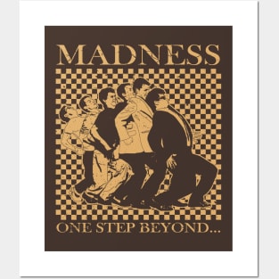 Madness - Retro Checkerboard Brown Posters and Art